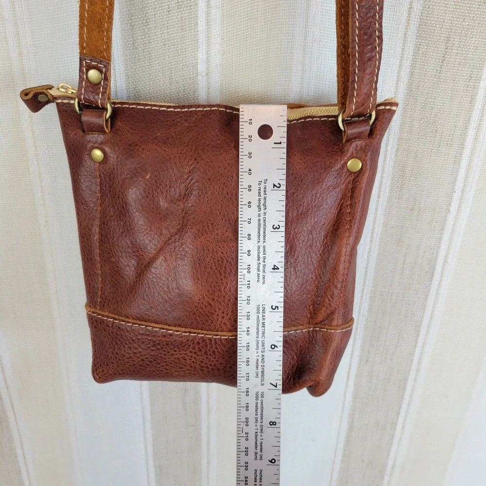 Portland Leather Goods‎ Crossbody Bag Purse Brown Boho Minimialist